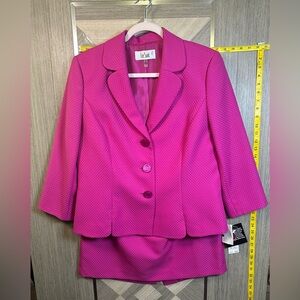 Le Suit Women's Vibrant Pink Textured Blazer